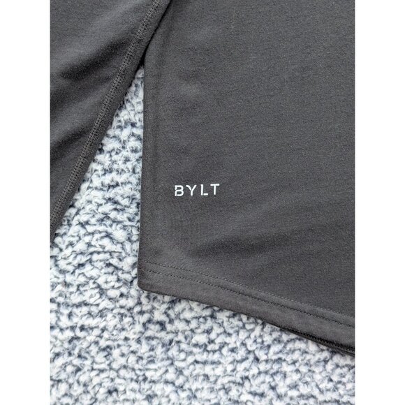 BYLT Drop Cut Long Sleeve Shirt Mens LG Athletic Gym Workout Running Boxing Gray - Picture 5 of 11
